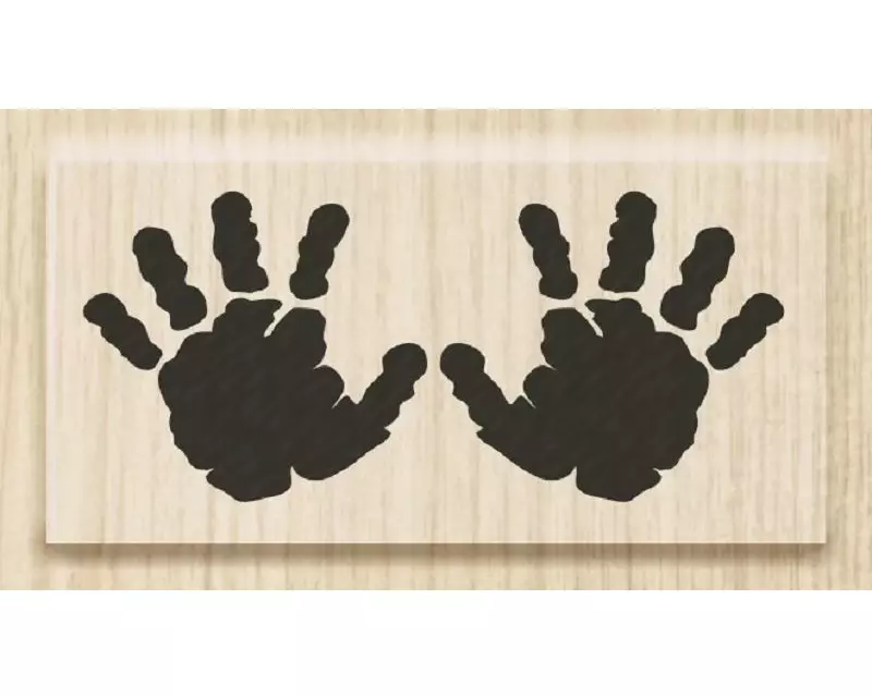 Heyda Motivstempel Hands Hellbraun