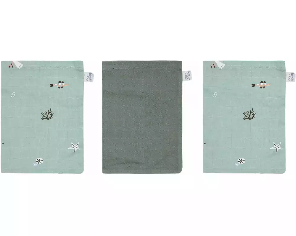 ZEWI bébé-jou Baby-Waschhandschuh Ocean Vibes 3 Stk.
