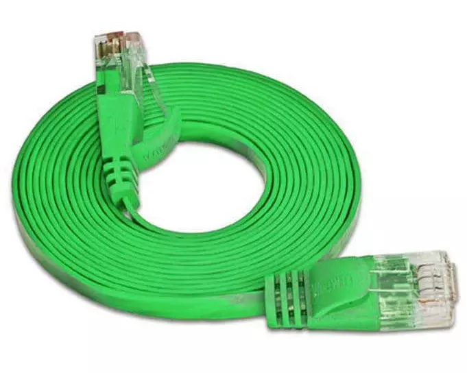 SLIM Slimpatchkabel RJ-45 - RJ-45, Cat 6, UTP, 0.15 m, Grün