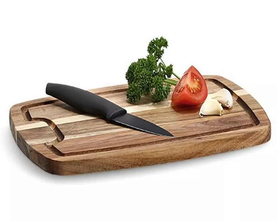 Zeller Present Schneidebrett Akazie mit Saftrille 21 cm x 32 cm