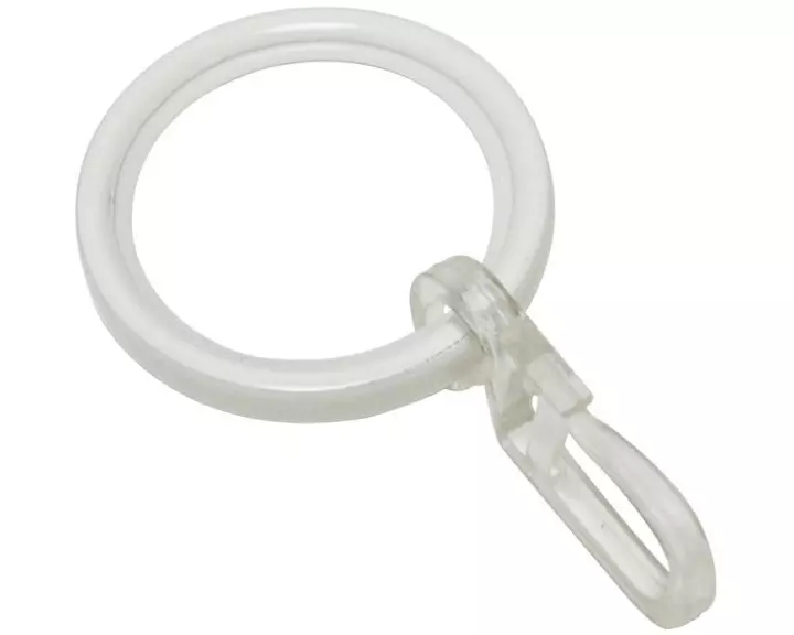 Gardinia Vorhangring mit Gleiteinlage Weiss, 10 Stück