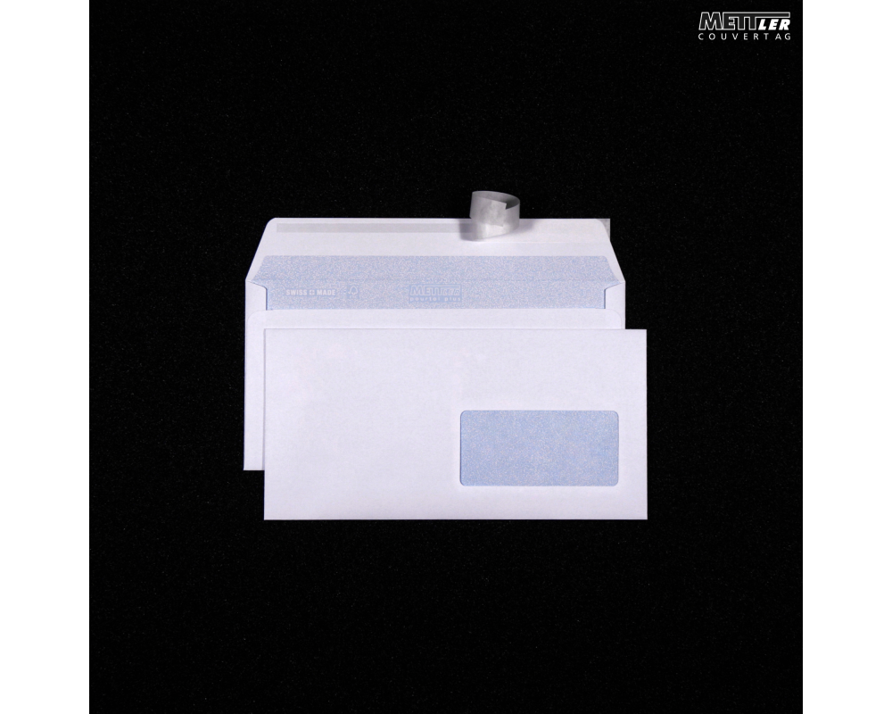METTLER Couvert Fenster rechts C5/6 7064 100g hochweiss, Kleber 500 Stk