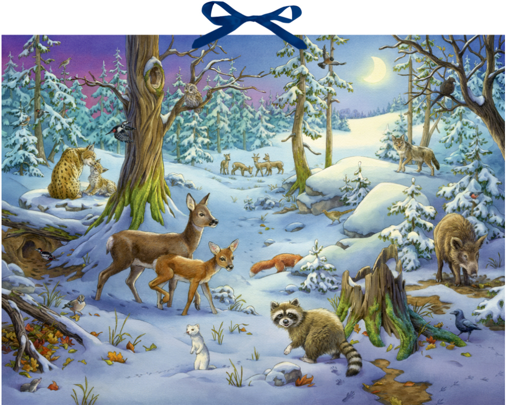 COPPENRATH Adventskalender 52x38cm 72257 Hört ihr die Tiere im Wald