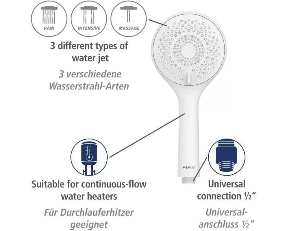 Wenko Brauseset Watersaving Weiss