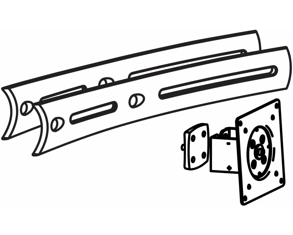 ERGOTRON bow upgrade kit incl. two short extender and one middle pivot black for DS100