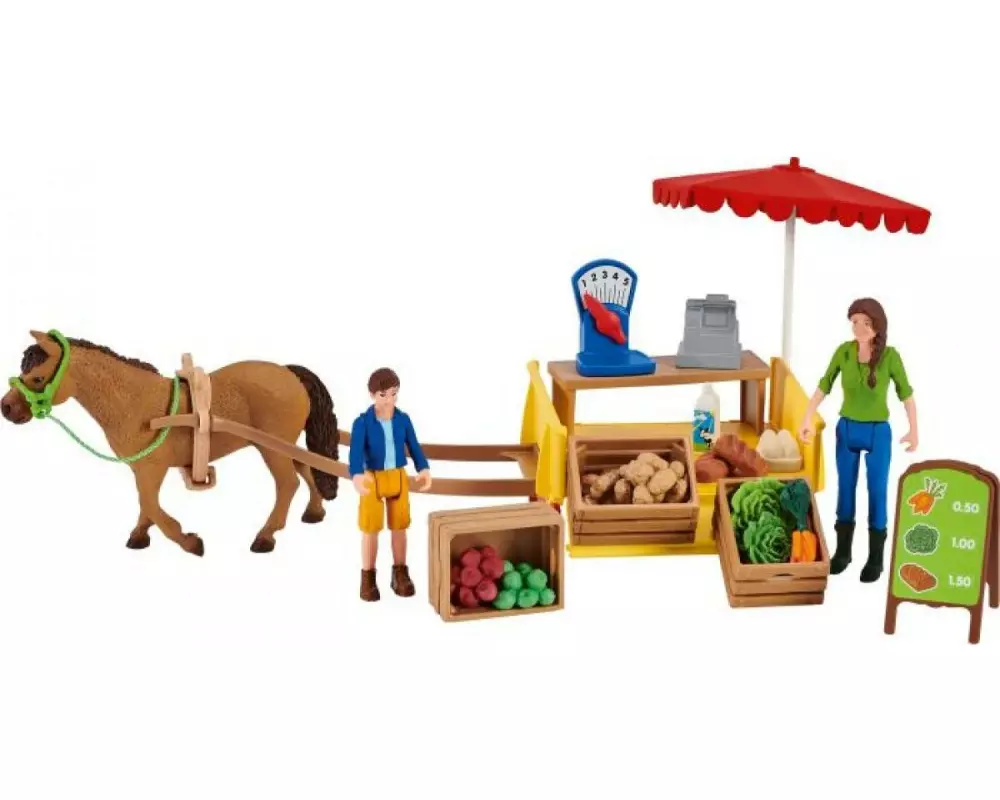Schleich Spielfigurenset Farm World Mobiler Farm Stand