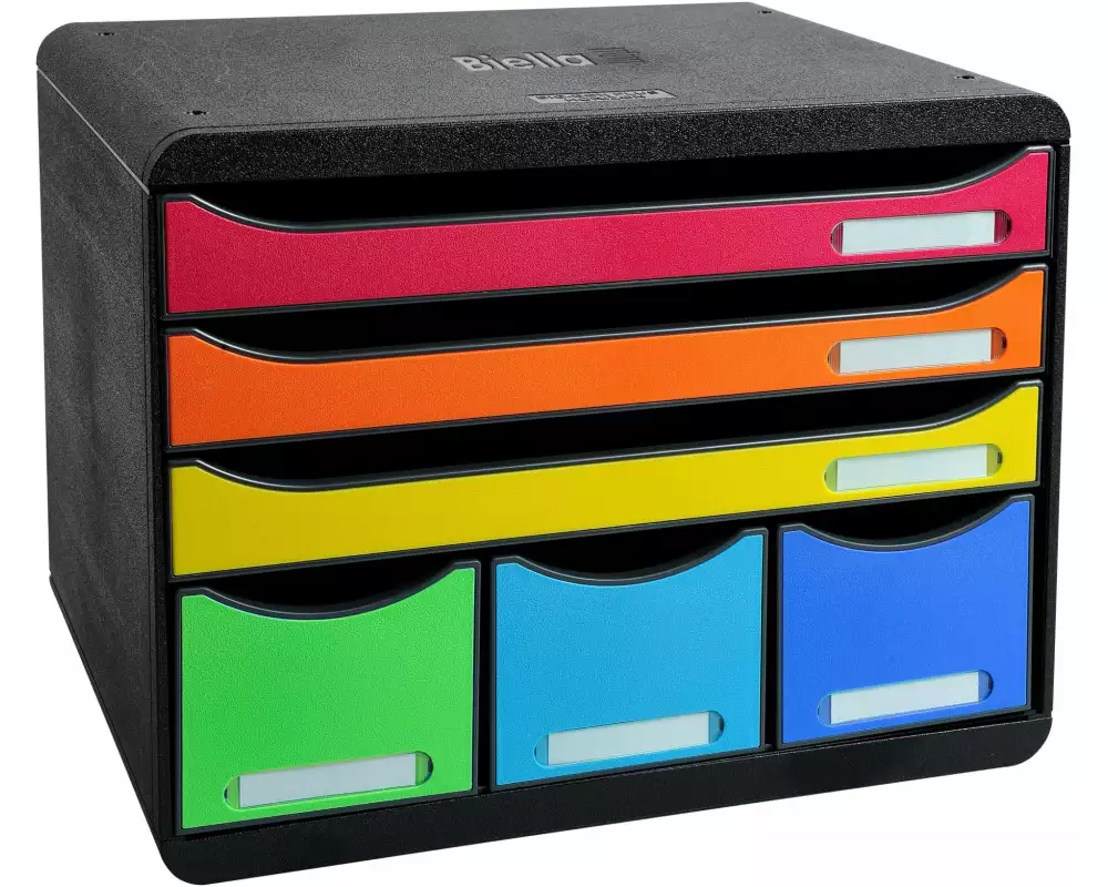 Biella Schubladenbox STORE-BOX MAXI Schwarz/Mehrfarbig, A4+ quer