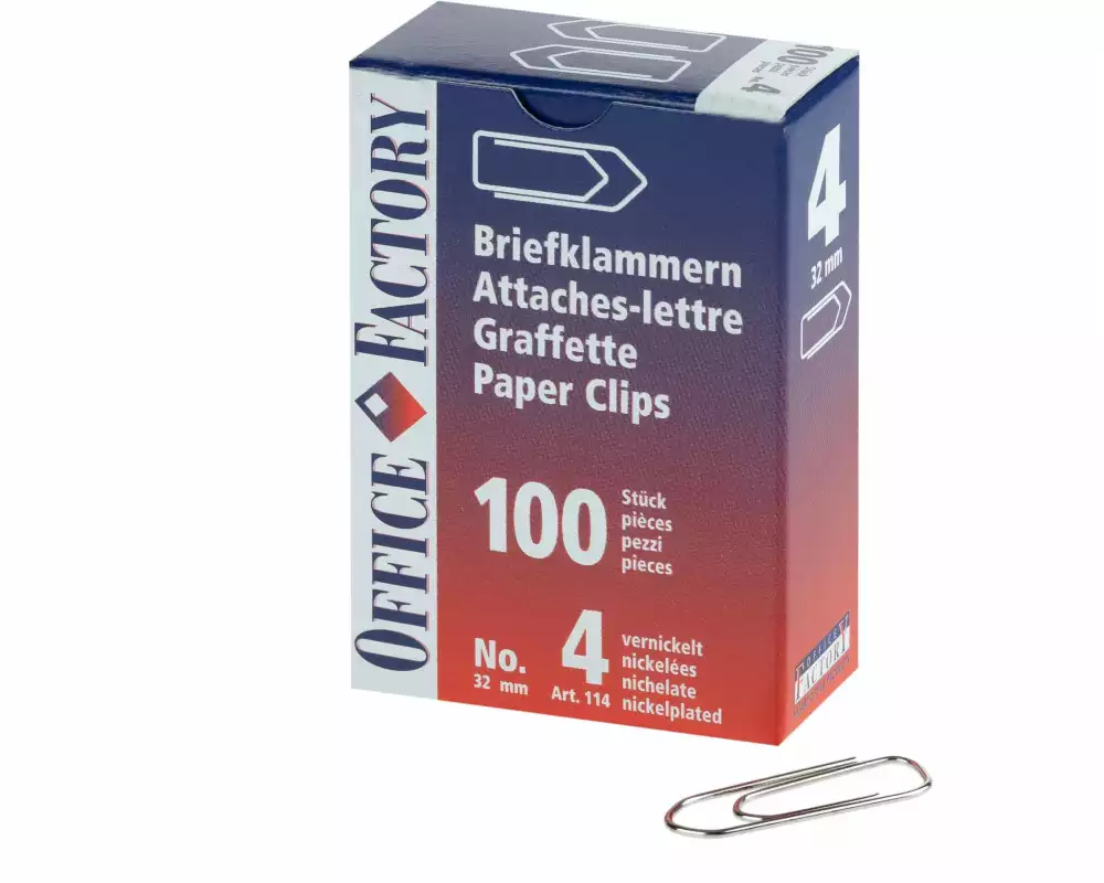 Smart Office Büroklammer Gr. 4, Länge 32 mm, 100 Stück