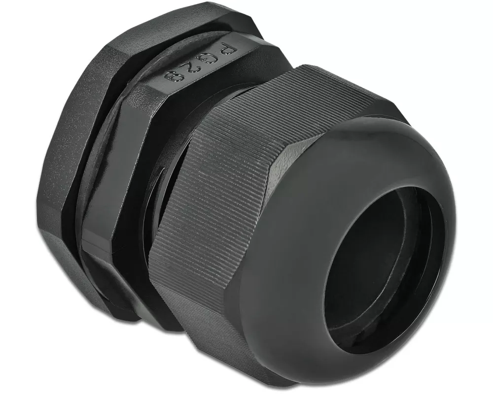 Delock Kabelverschraubung PG29, 42 mm 10 Stück, Schwarz