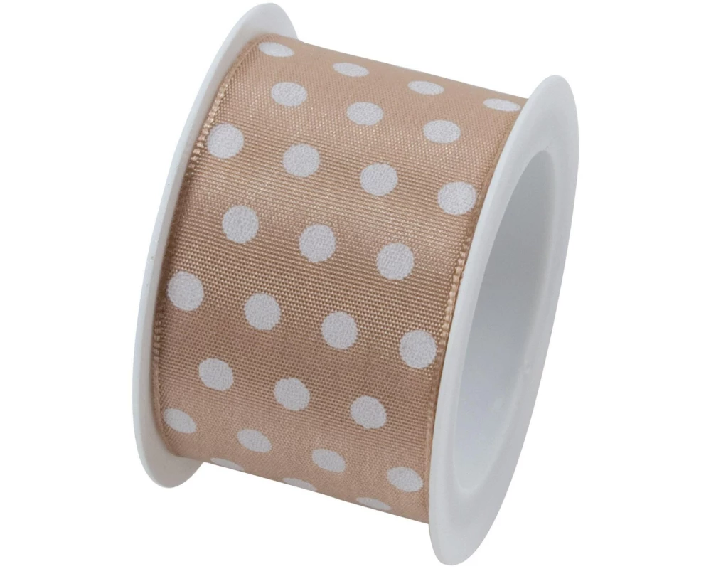 Braun + Company Geschenkband Hot Spots 40 mm x 2 m, Braun