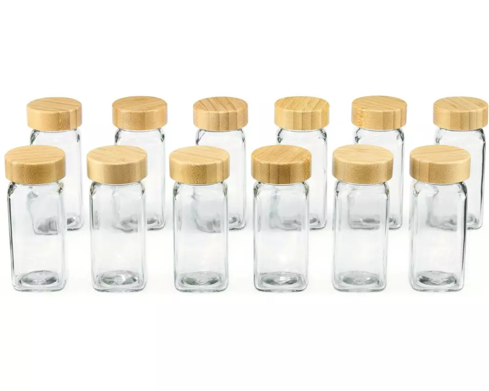 GOURMETmaxx Gewürzgläser-Set 120 ml, Transparent/Braun
