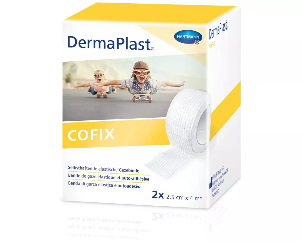 DermaPlast Gazebinde Cofix weiss 2.5 cm x 4 m