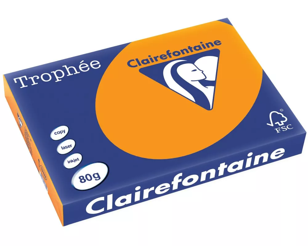 Clairefontaine Kopierpapier Trophée Colored Copy FSC A3, Orange, 80 g/m²