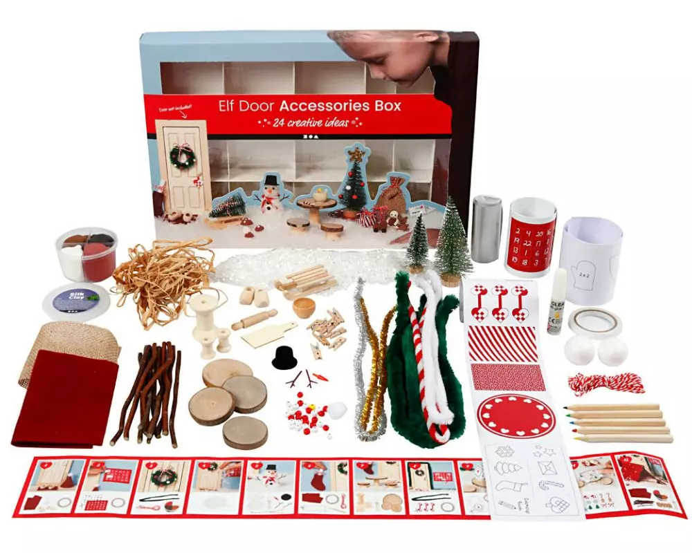 Creativ Company Mini-Utensilien Wichteltür Miniszenen Weihnachten/Wichtel