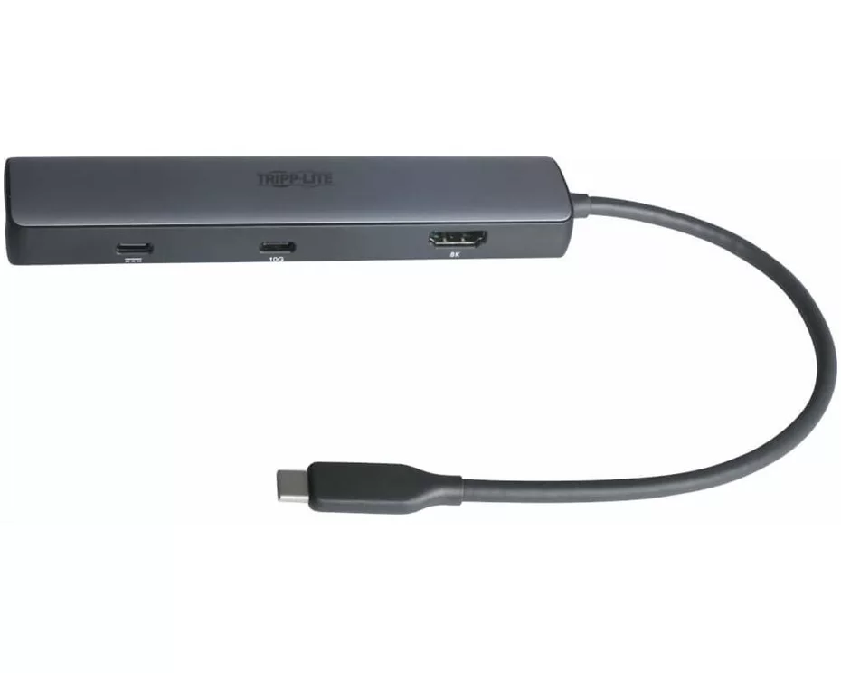 EATON TRIPPLITE USB-C, Multiport Adapter, 8K HDMI, 3 USB Hub, Ports Gigabit Ethernet, 100W PD Charging, HDR, HDCP, 2.3