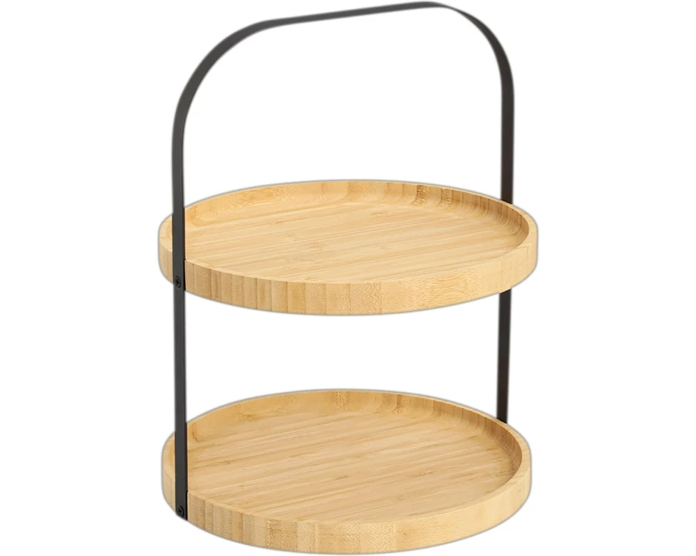 Zeller Present Etagere Serving tray 25 x 33 cm, Bambus / Schwarz