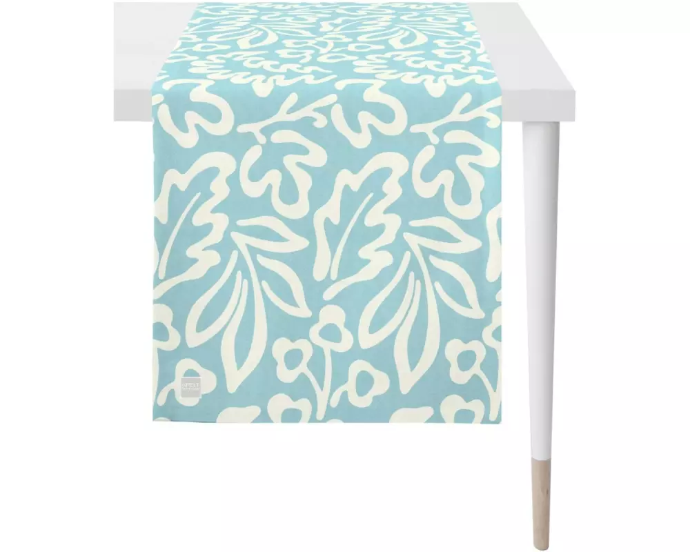 APELT Tischläufer Outdoor 46 cm x 1.35 m, Blauweiss