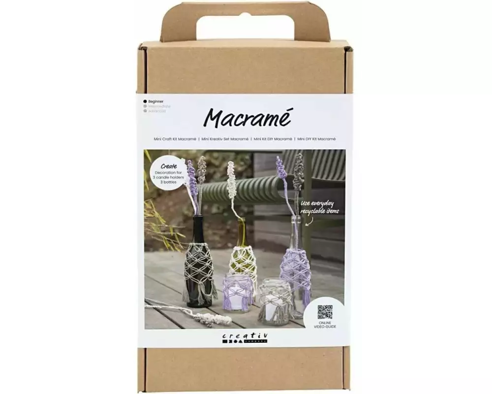 Creativ Company Bastelset Macramé Glasdeko