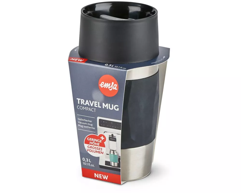 Emsa Thermobecher Compact 300 ml, Schwarz