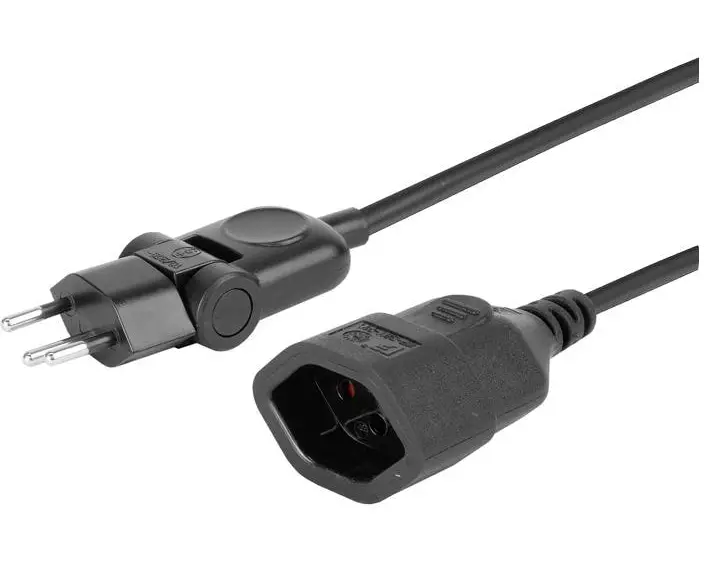 STEFFEN Verlängerungskabel mit Klappstecker 3-polig, T12/T13, 1 m