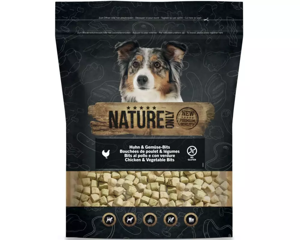 NATUREonly Leckerli Huhn&Gemüse Bits getreidefrei, 600 g