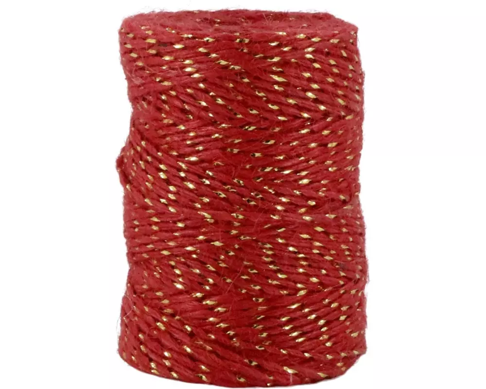 Chic Antique Geschenkband mit Golddraht 50 m, Rot