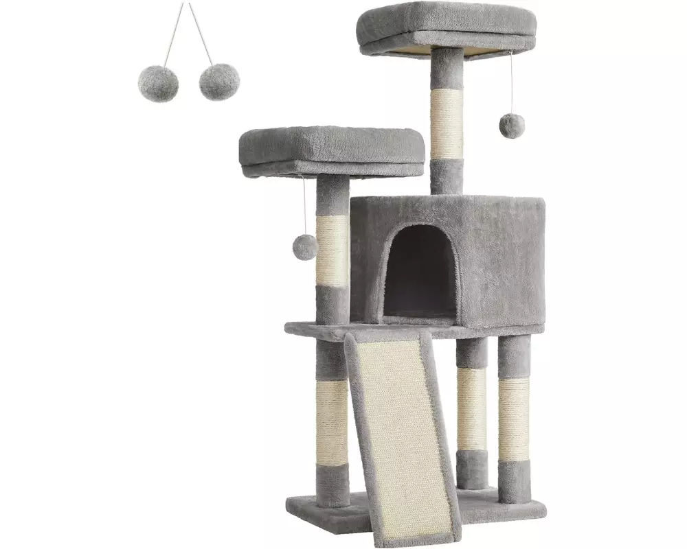 Feandrea Kratzbaum hellgrau 50 x 35 x 115 cm