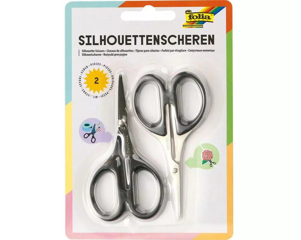 Folia Silhouettenscheren 2er-Set Metall Kunststoff