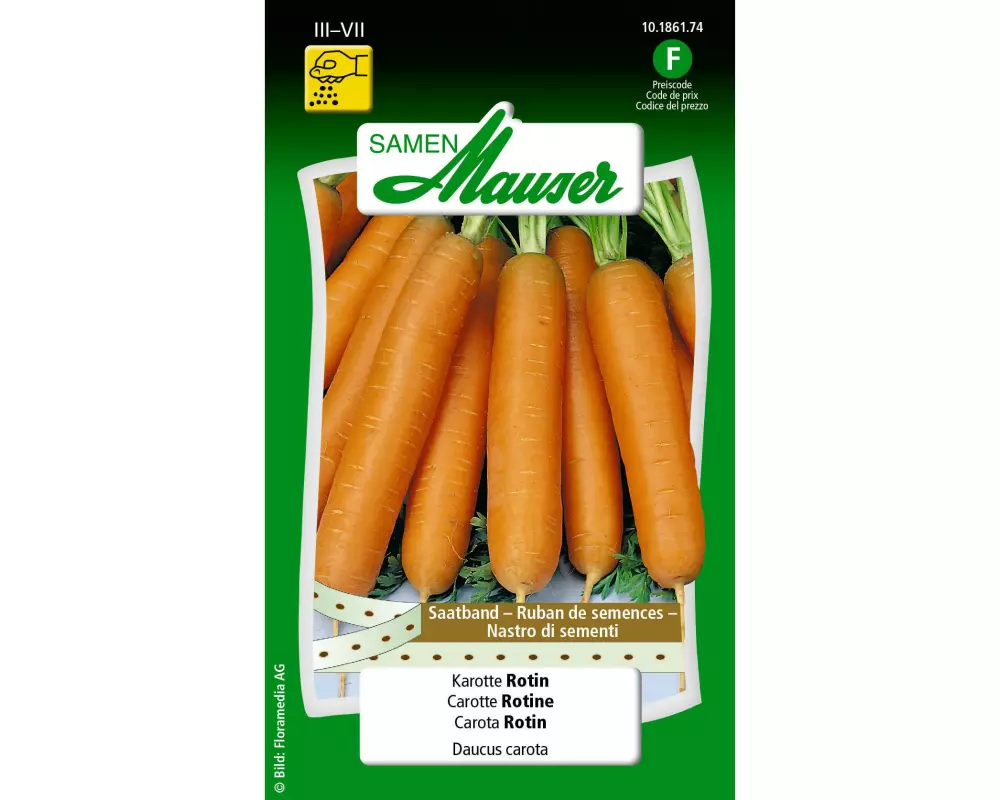 Samen Mauser Saatband Karotte Rotin