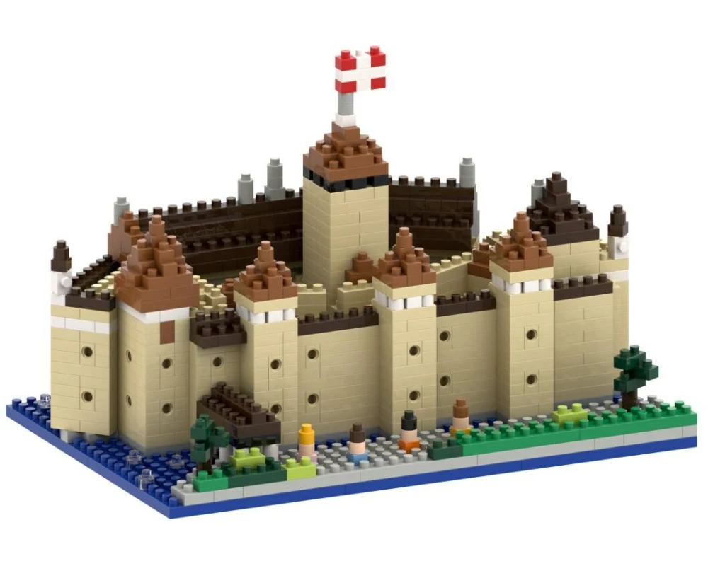 BRIXIES Bausteinmodell Schloss Chillon aus 824 Bausteinen