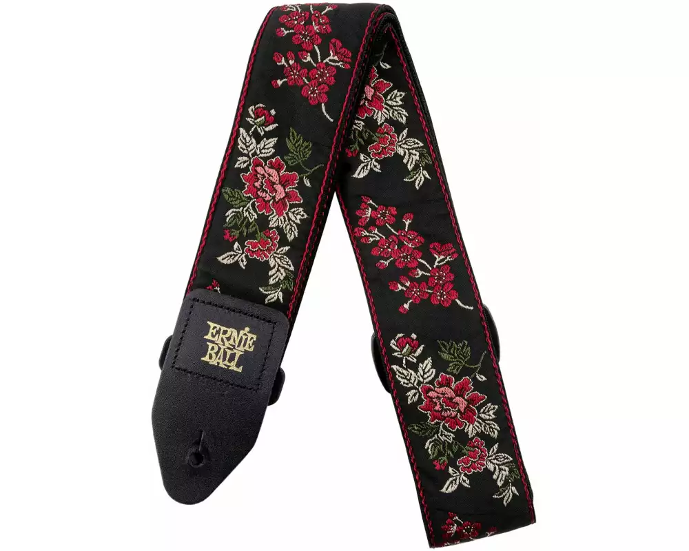 Ernie Ball Gitarrengurt Jacquard Red Rose