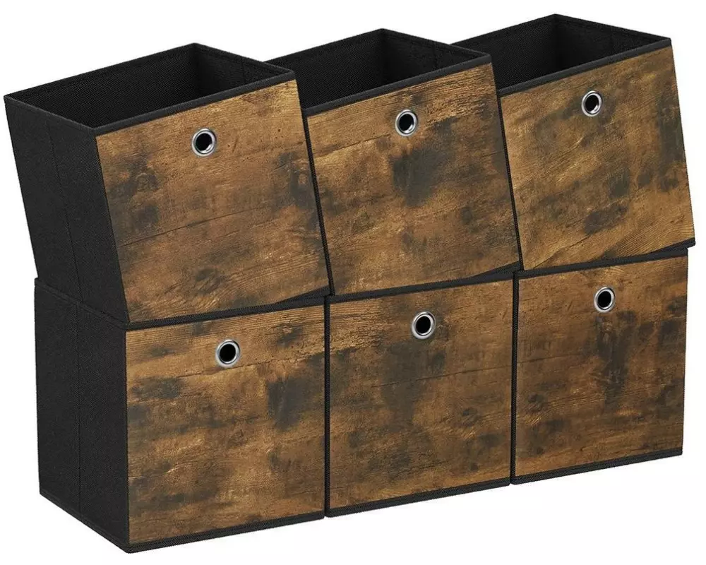 Songmics Aufbewahrungsbox Braun/Schwarz