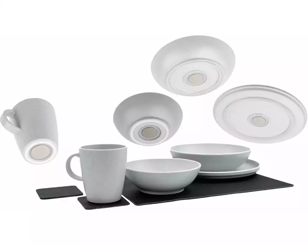 Silwy Magnet-Kunststoff-Geschirrset Dolomit White