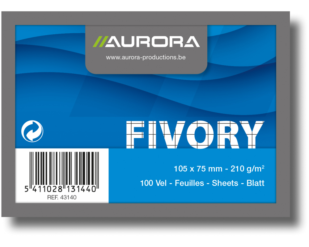 AURORA Karteikarten kariert A7 43140 weiss 100 Stück