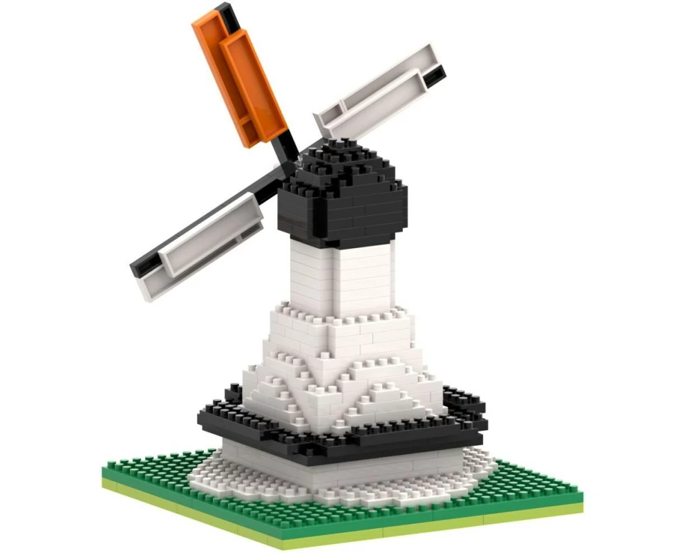 BRIXIES Bausteinmodell Grosse Windmühle aus 315 Bausteinen