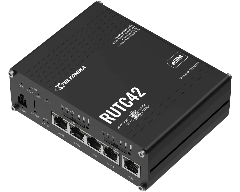 Teltonika LTE-Industrie-Router RUTC42 LTE Cat 4 Wi-Fi 6