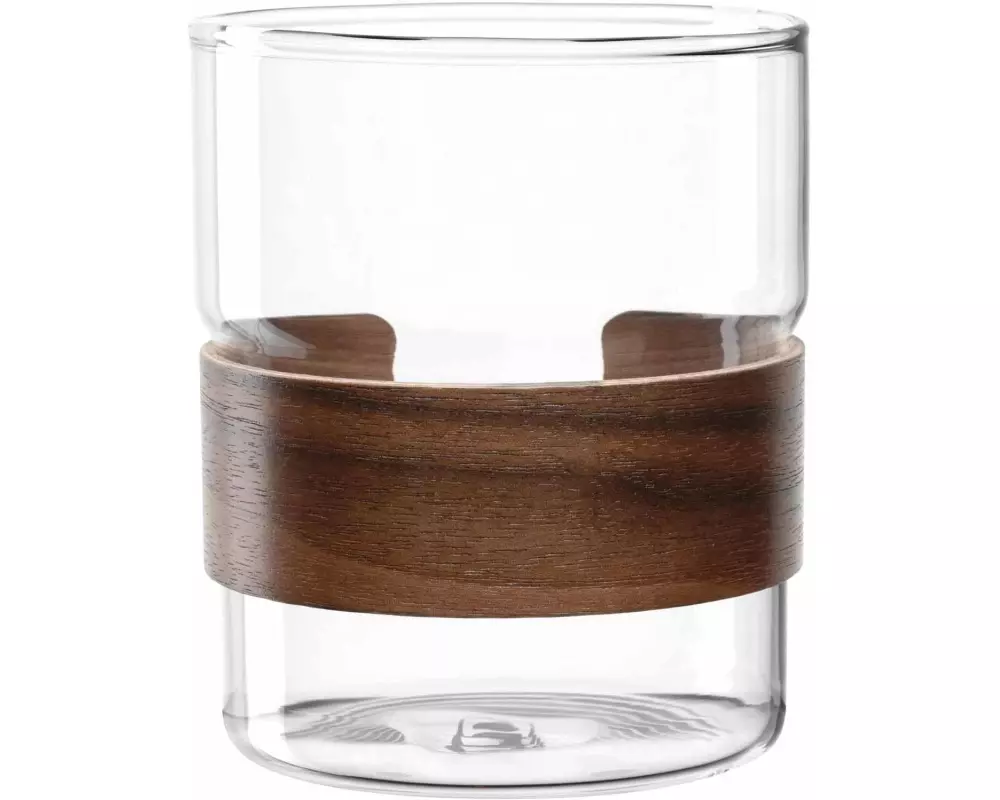 Leonardo Cappuccino Becher Novo Legno 430 ml, 2 Stück, Transparent