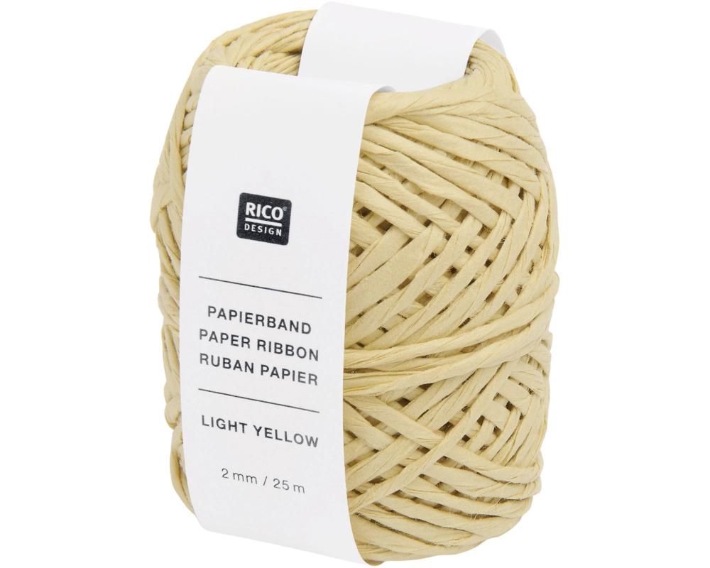 RICO DESIGN Papierband 2mmx25m 401307 Hellgelb