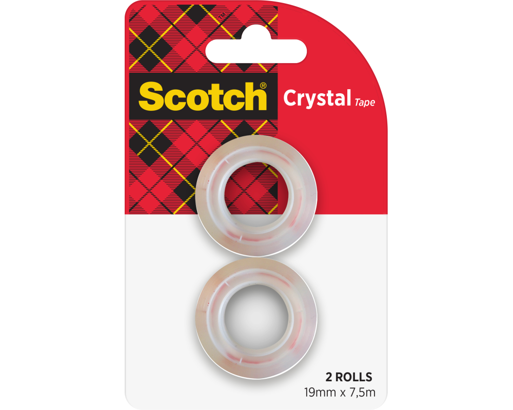 SCOTCH Crystal Tape 19mmx7,5m 6-1975R2 kristallklar 2 Rollen