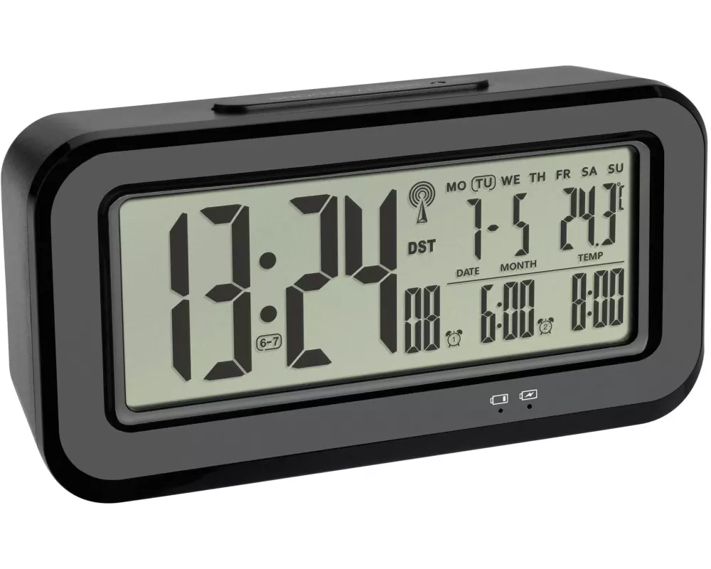 TFA Dostmann Digitalwecker Boxx Schwarz
