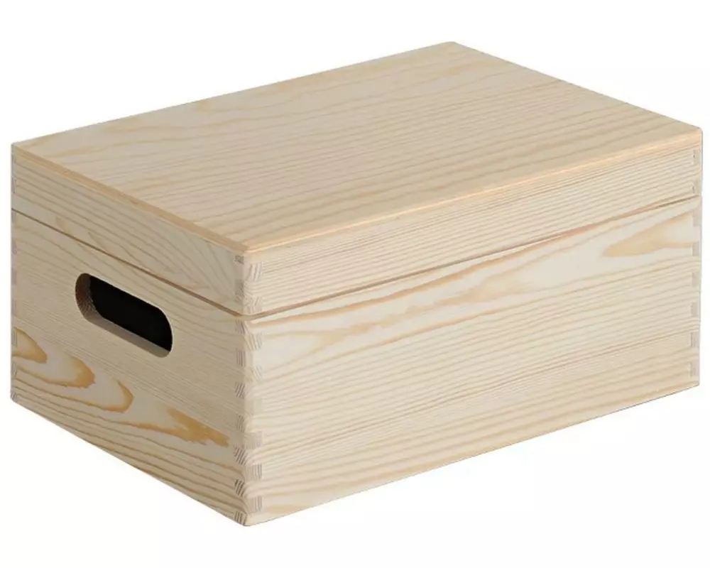Kesper Aufbewahrungsbox mit Klappdeckel, Kiefer, 29 x 19 x 13.5 cm