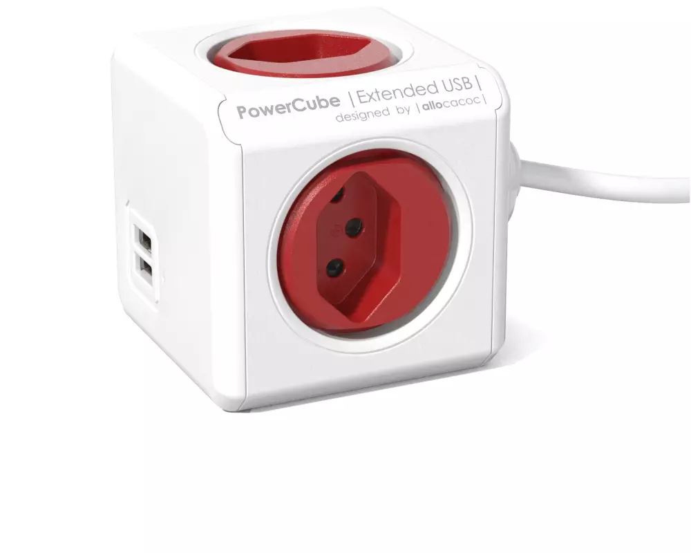 Allocacoc Tischsteckdosenleiste PowerCube Extended 4x T13 mit USB
