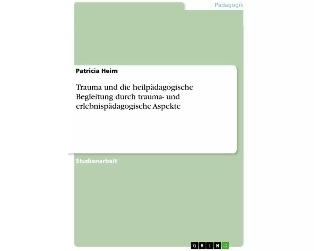 Trauma und die heilpädagogische Begleitung durch trauma- und erlebnispädagogische Aspekte