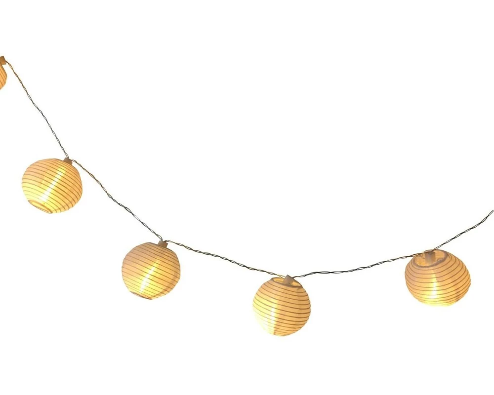 Dameco LED Solar Lichterkette mit 10 weissen Nylon Balls