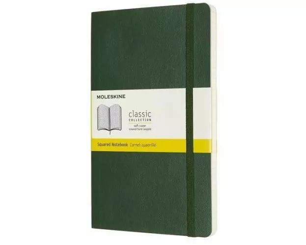 Moleskine Notebook L/A5, Squared, Soft Cover, Myrtle Green