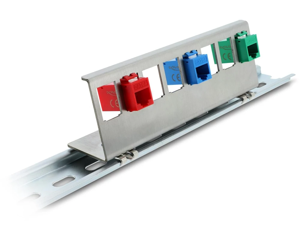 Delock Hutschienenhalter Keystone Metall 8 Port