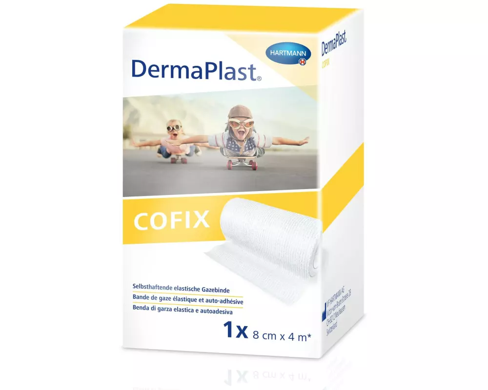 DermaPlast Gazebinde Cofix weiss 8 cm x 4 m
