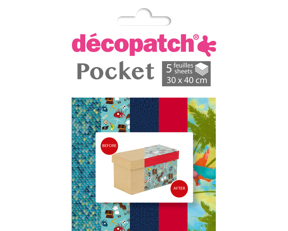 DECOPATCH Papier Pocket Nr. 20 DP020O 5 Blatt à 30x40cm