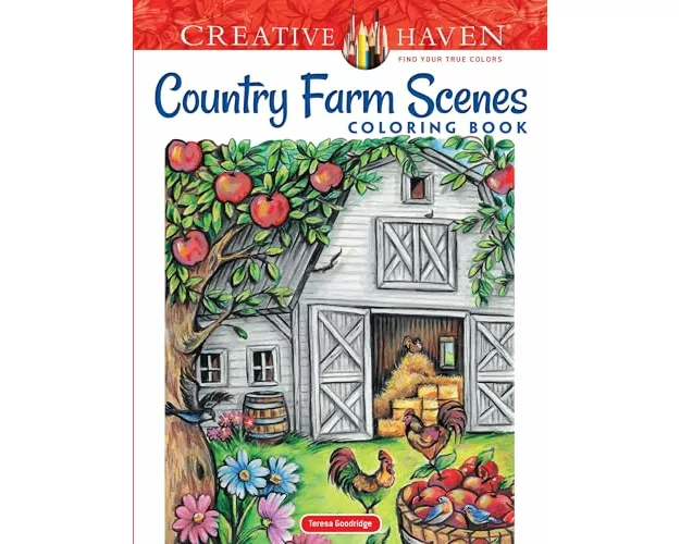 Creative Haven Country Farm Scenes Coloring Book