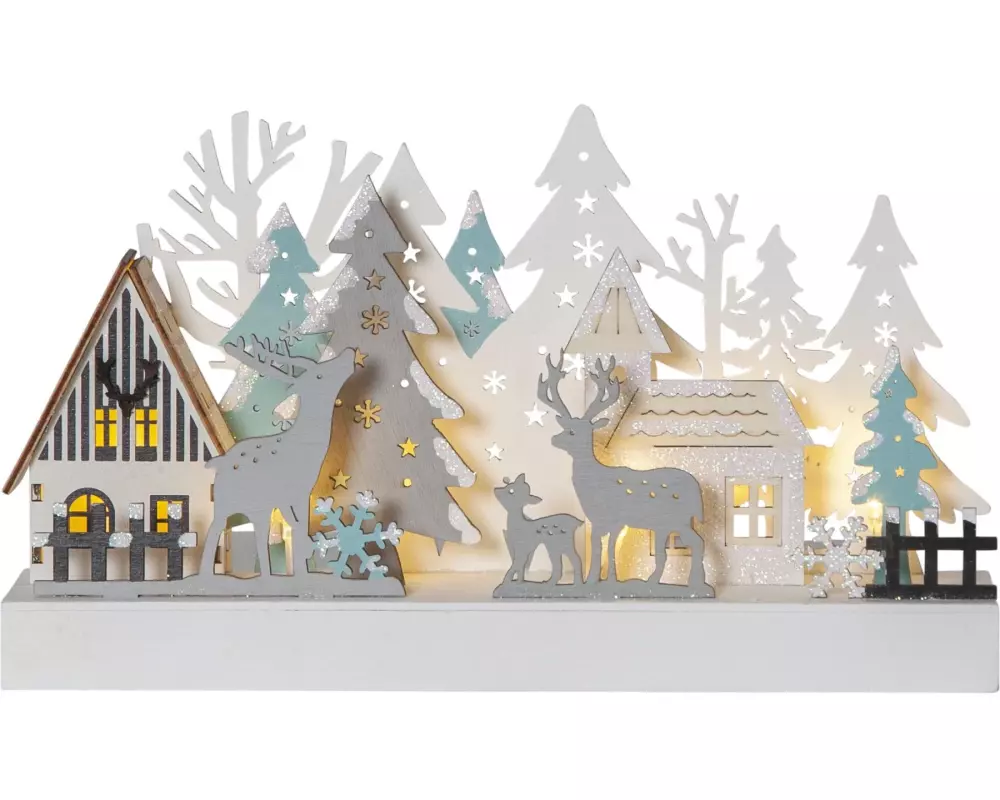 Star Trading Kerzenleuchter Reinbek Landschaft, 30 cm, Holz